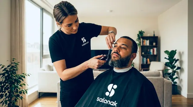 Grooming service in a living room