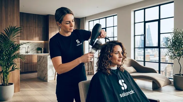 At-home hair appointment with the London skyline