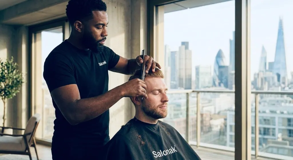 Barber or hairdresser on a home visit in North London
